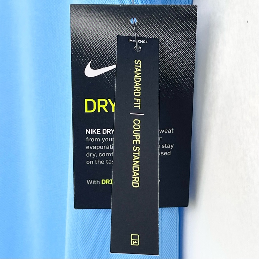 Nike Golf Polo Shirt Ladies  S Dri Fit Technology Logo Blue Standard Fit - Picture 10 of 14